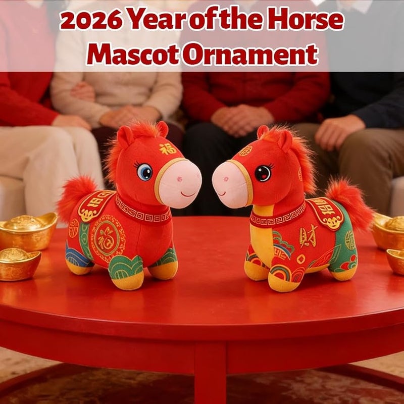 Red Chinese Zodiac Horse Plush Toy 6 30 Inch Lucky Mascot New Year Home Decor Gift - Image 2